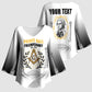 Personalized Prince Hall Freemasonry Kimono Sleeve Blouse Masonic Square And Compass Vintage Gold Pillar Illustration