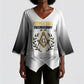 Personalized Prince Hall Freemasonry Kimono Sleeve Blouse Masonic Square And Compass Vintage Gold Pillar Illustration