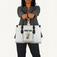 Personalized Prince Hall Freemasonry Leather Bag Masonic Square And Compass Vintage Gold Pillar Illustration