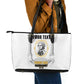 Personalized Prince Hall Freemasonry Leather Tote Bag Masonic Square And Compass Vintage Gold Pillar Illustration
