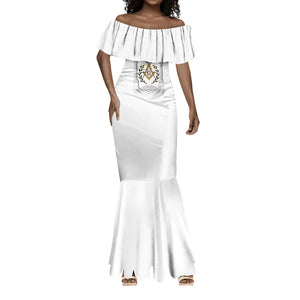 Personalized Prince Hall Freemasonry Mermaid Dress Masonic Square And Compass Vintage Gold Pillar Illustration