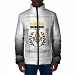Personalized Prince Hall Freemasonry Padded Jacket Masonic Square And Compass Vintage Gold Pillar Illustration