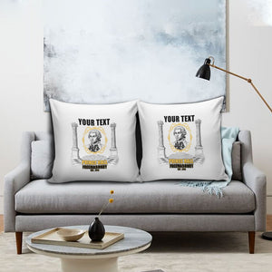 Personalized Prince Hall Freemasonry Pillow Cover Masonic Square And Compass Vintage Gold Pillar Illustration