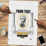 Personalized Prince Hall Freemasonry Puzzle Masonic Square And Compass Vintage Gold Pillar Illustration