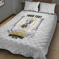 Personalized Prince Hall Freemasonry Quilt Bed Set Masonic Square And Compass Vintage Gold Pillar Illustration