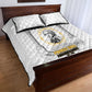 Personalized Prince Hall Freemasonry Quilt Bed Set Masonic Square And Compass Vintage Gold Pillar Illustration