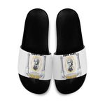 Personalized Prince Hall Freemasonry Slide Sandals Masonic Square And Compass Vintage Gold Pillar Illustration