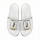 Personalized Prince Hall Freemasonry Slide Sandals Masonic Square And Compass Vintage Gold Pillar Illustration