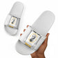 Personalized Prince Hall Freemasonry Slide Sandals Masonic Square And Compass Vintage Gold Pillar Illustration