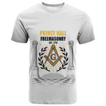 Personalized Prince Hall Freemasonry T shirt Masonic Square And Compass Vintage Gold Pillar Illustration