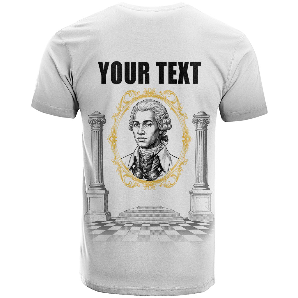 Personalized Prince Hall Freemasonry T shirt Masonic Square And Compass Vintage Gold Pillar Illustration