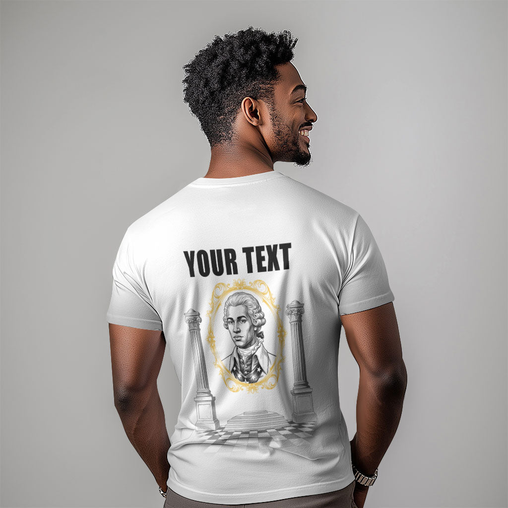 Personalized Prince Hall Freemasonry T shirt Masonic Square And Compass Vintage Gold Pillar Illustration