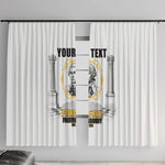 Personalized Prince Hall Freemasonry Window Curtain Masonic Square And Compass Vintage Gold Pillar Illustration