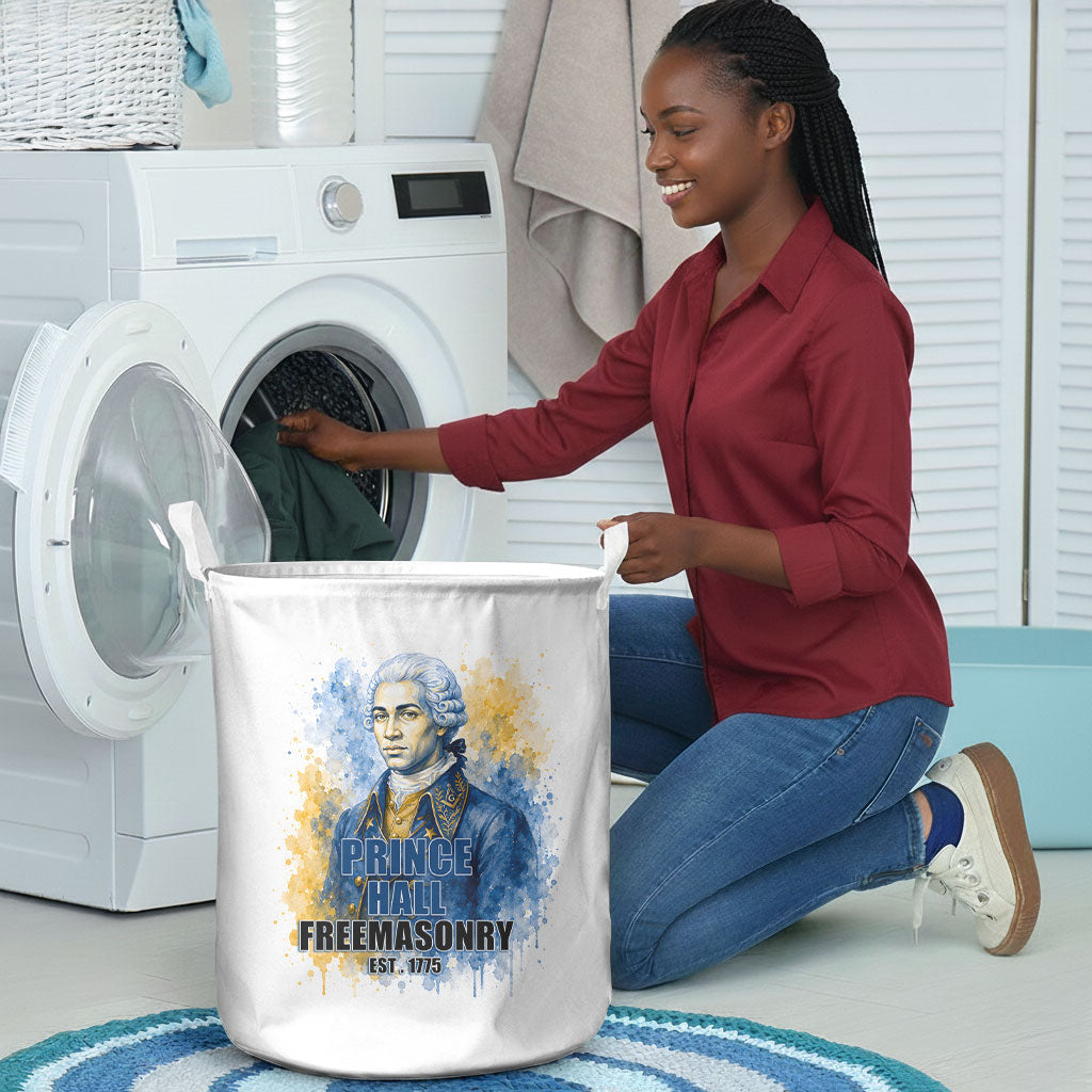 Prince Hall Freemasonry Laundry Basket Square And Compass Letter G Watercolor Portrait Art