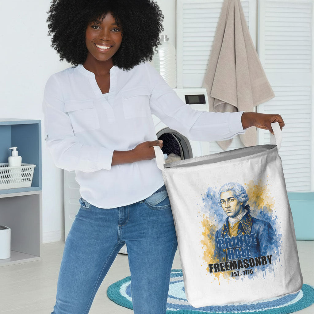 Prince Hall Freemasonry Laundry Basket Square And Compass Letter G Watercolor Portrait Art
