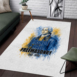 Prince Hall Freemasonry Area Rug Square And Compass Letter G Watercolor Portrait Art