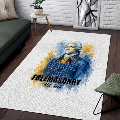 Prince Hall Freemasonry Area Rug Square And Compass Letter G Watercolor Portrait Art