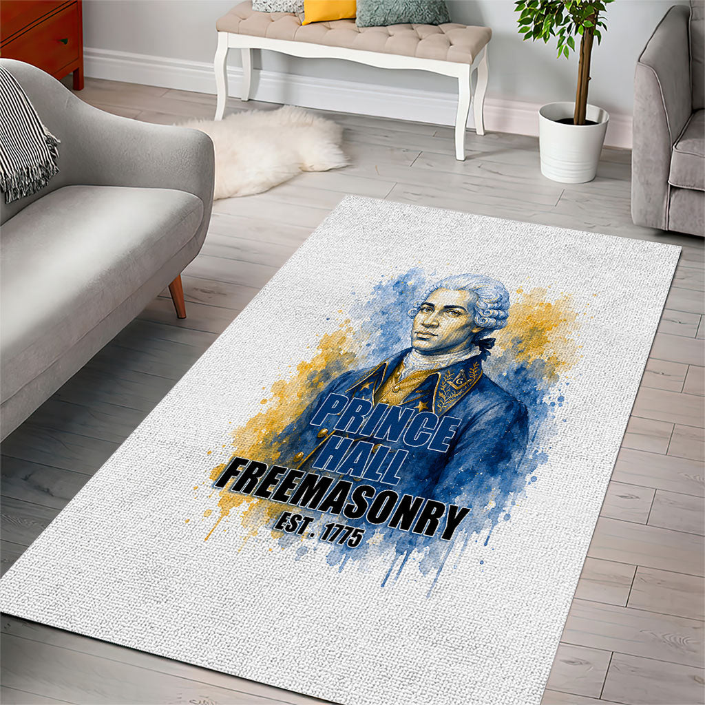 Prince Hall Freemasonry Area Rug Square And Compass Letter G Watercolor Portrait Art