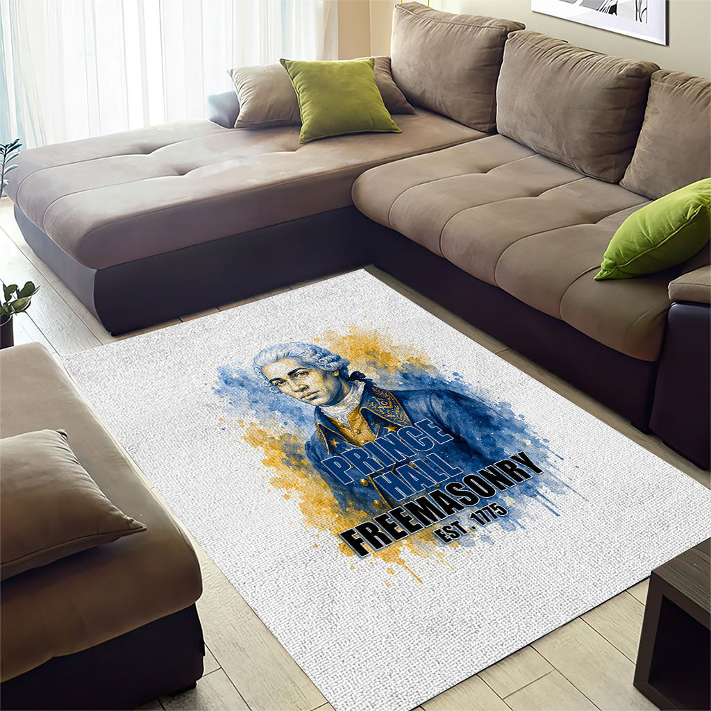 Prince Hall Freemasonry Area Rug Square And Compass Letter G Watercolor Portrait Art