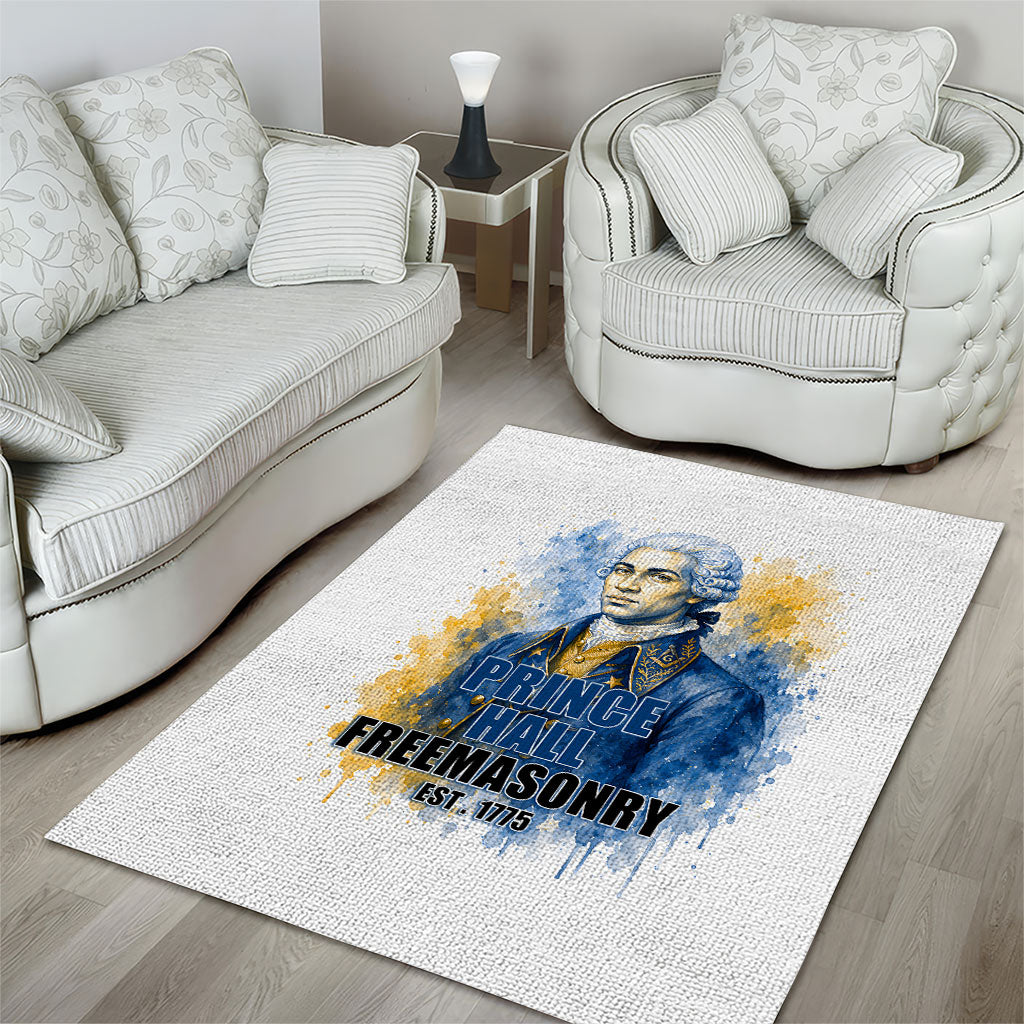 Prince Hall Freemasonry Area Rug Square And Compass Letter G Watercolor Portrait Art