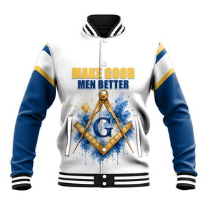 Prince Hall Freemasonry Baseball Jacket Square And Compass Letter G Watercolor Portrait Art