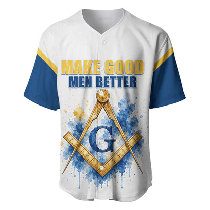Prince Hall Freemasonry Baseball Jersey Square And Compass Letter G Watercolor Portrait Art