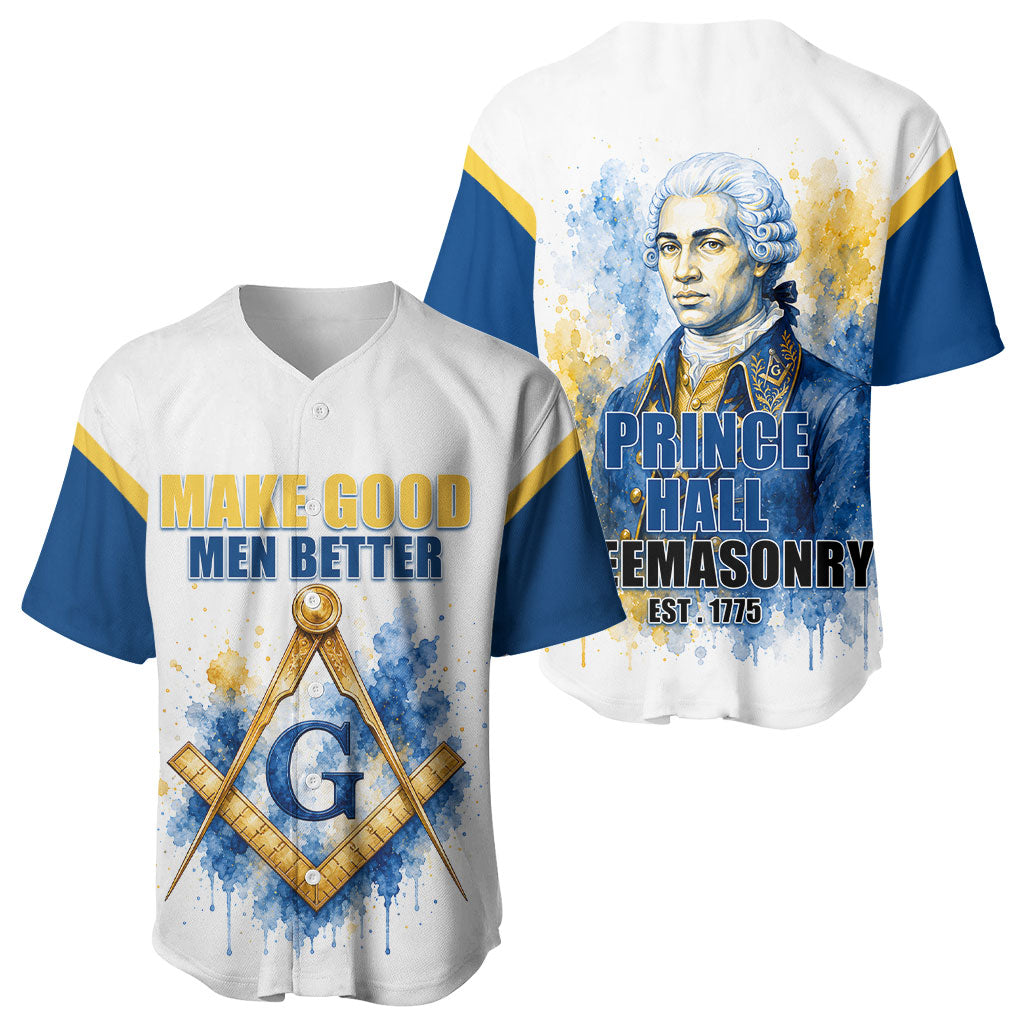 Prince Hall Freemasonry Baseball Jersey Square And Compass Letter G Watercolor Portrait Art