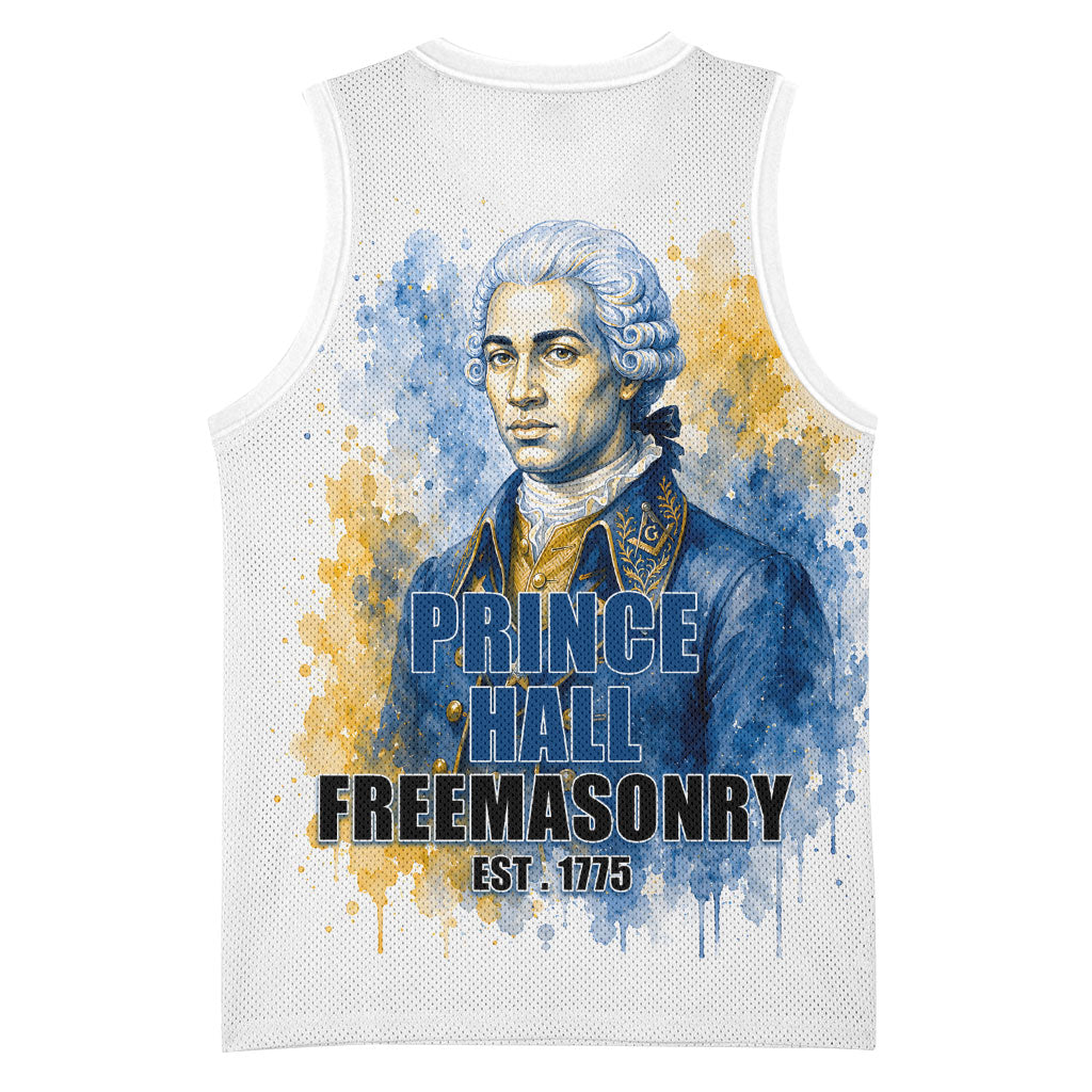 Prince Hall Freemasonry Basketball Jersey Square And Compass Letter G Watercolor Portrait Art
