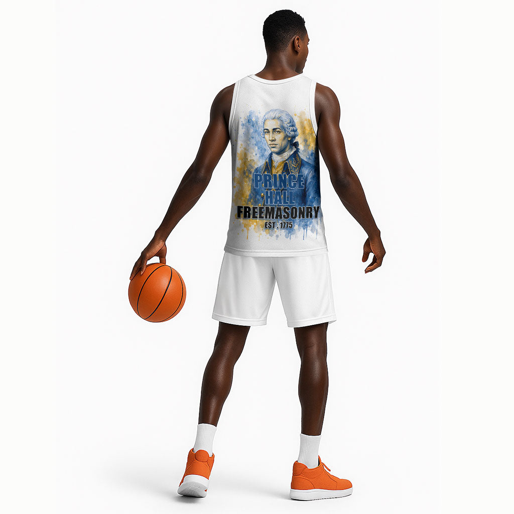 Prince Hall Freemasonry Basketball Jersey Square And Compass Letter G Watercolor Portrait Art