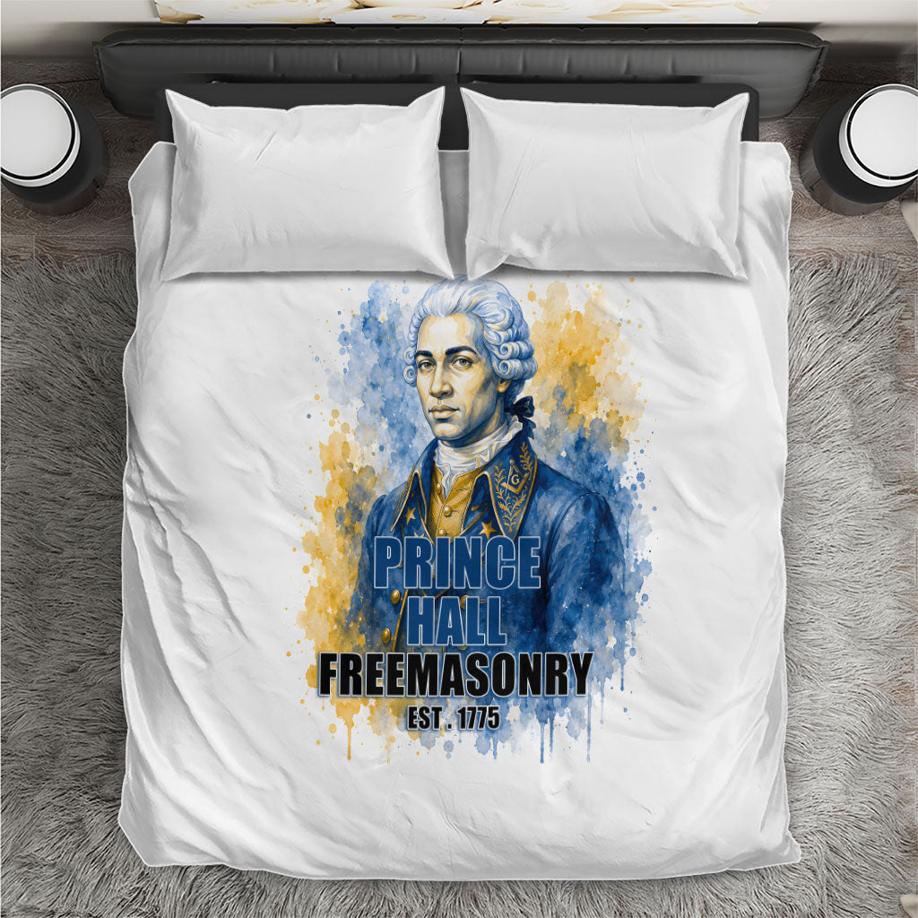 Prince Hall Freemasonry Bedding Set Square And Compass Letter G Watercolor Portrait Art