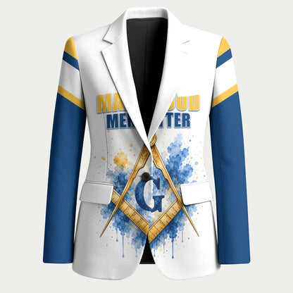 Prince Hall Freemasonry Blazer Square And Compass Letter G Watercolor Portrait Art