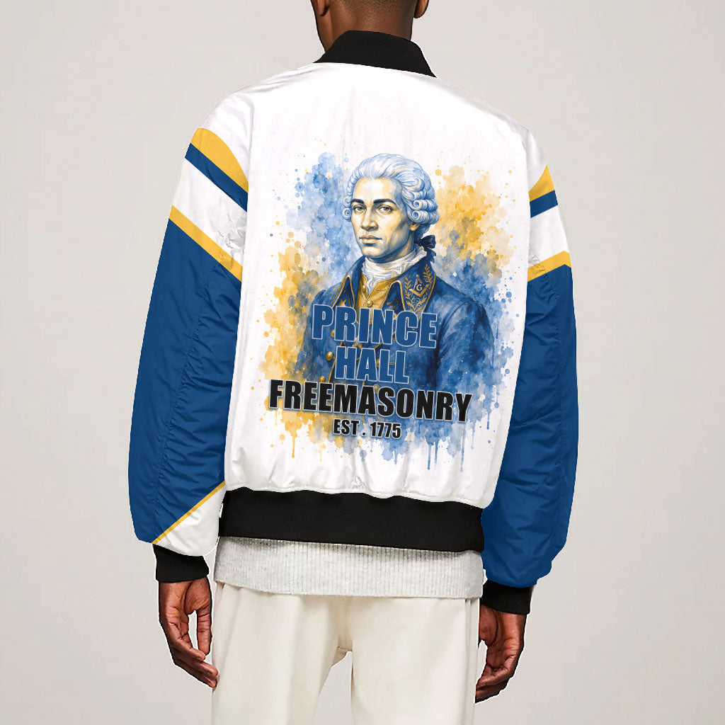 Prince Hall Freemasonry Bomber Jacket Square And Compass Letter G Watercolor Portrait Art