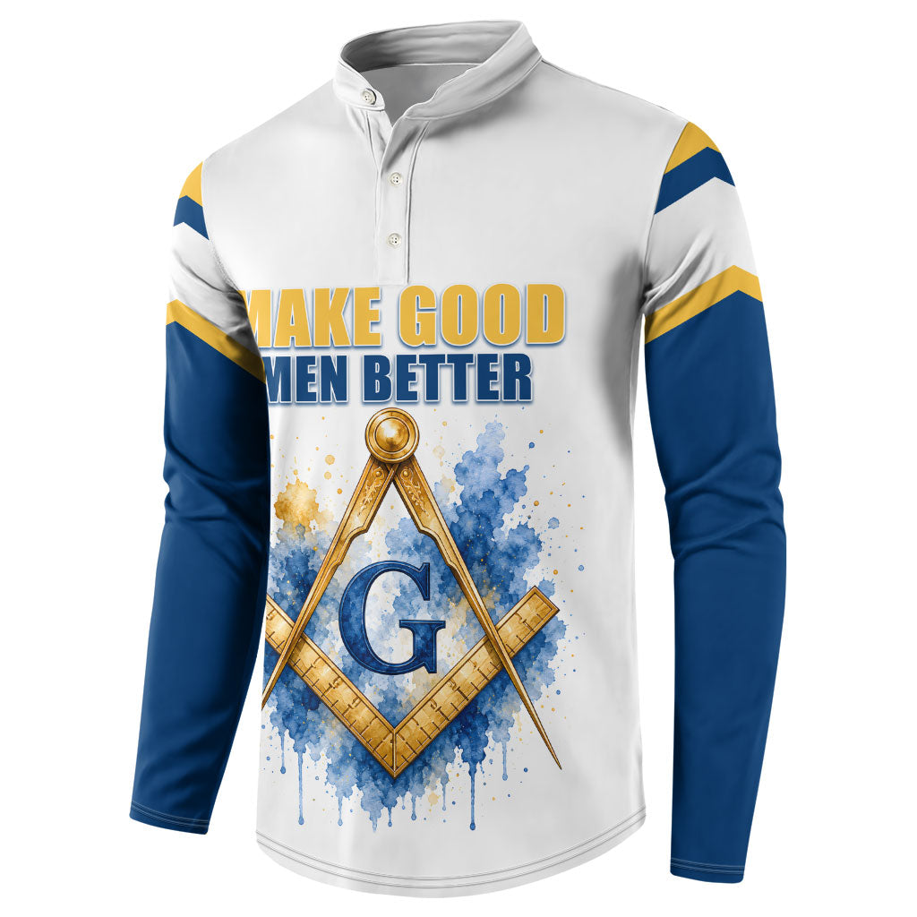 Prince Hall Freemasonry Button Sweatshirt Square And Compass Letter G Watercolor Portrait Art