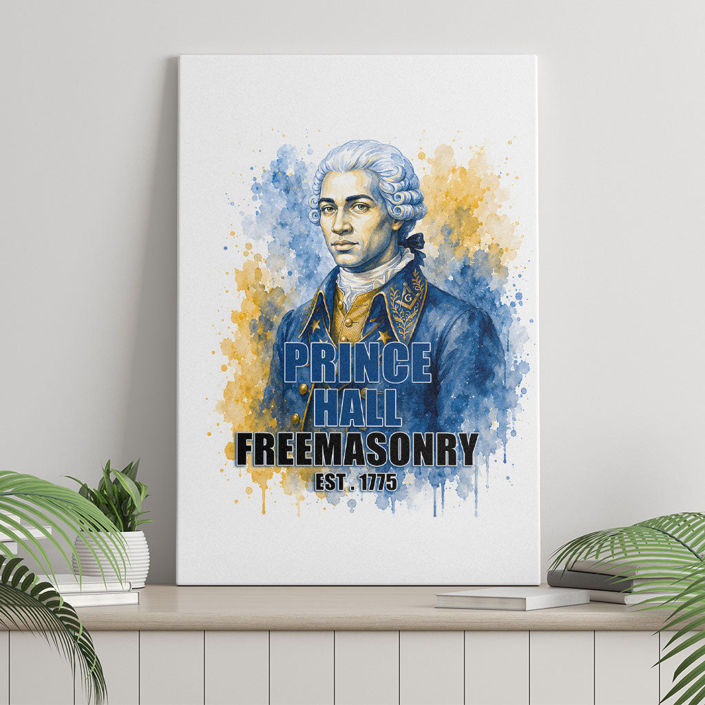 Prince Hall Freemasonry Canvas Wall Art Square And Compass Letter G Watercolor Portrait Art