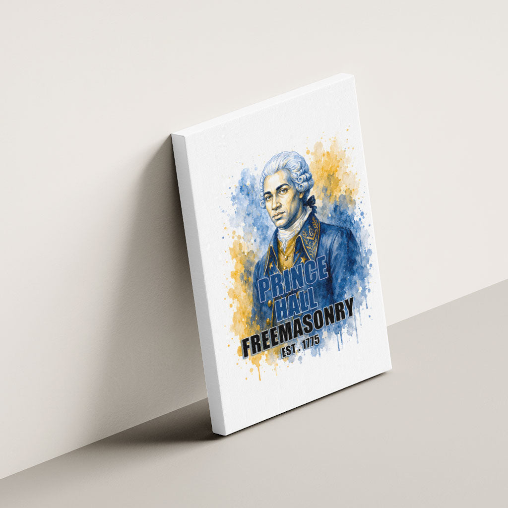 Prince Hall Freemasonry Canvas Wall Art Square And Compass Letter G Watercolor Portrait Art