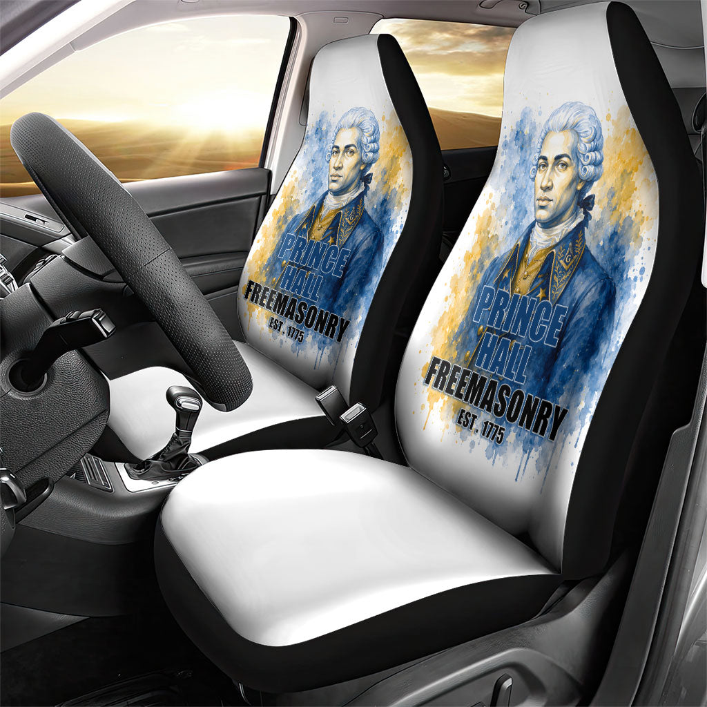 Prince Hall Freemasonry Car Seat Cover Square And Compass Letter G Watercolor Portrait Art