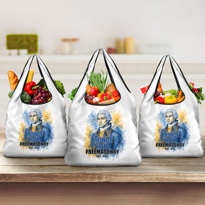 Prince Hall Freemasonry Grocery Bag Square And Compass Letter G Watercolor Portrait Art