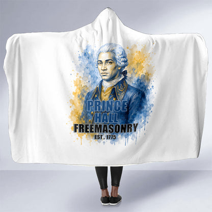 Prince Hall Freemasonry Hooded Blanket Square And Compass Letter G Watercolor Portrait Art
