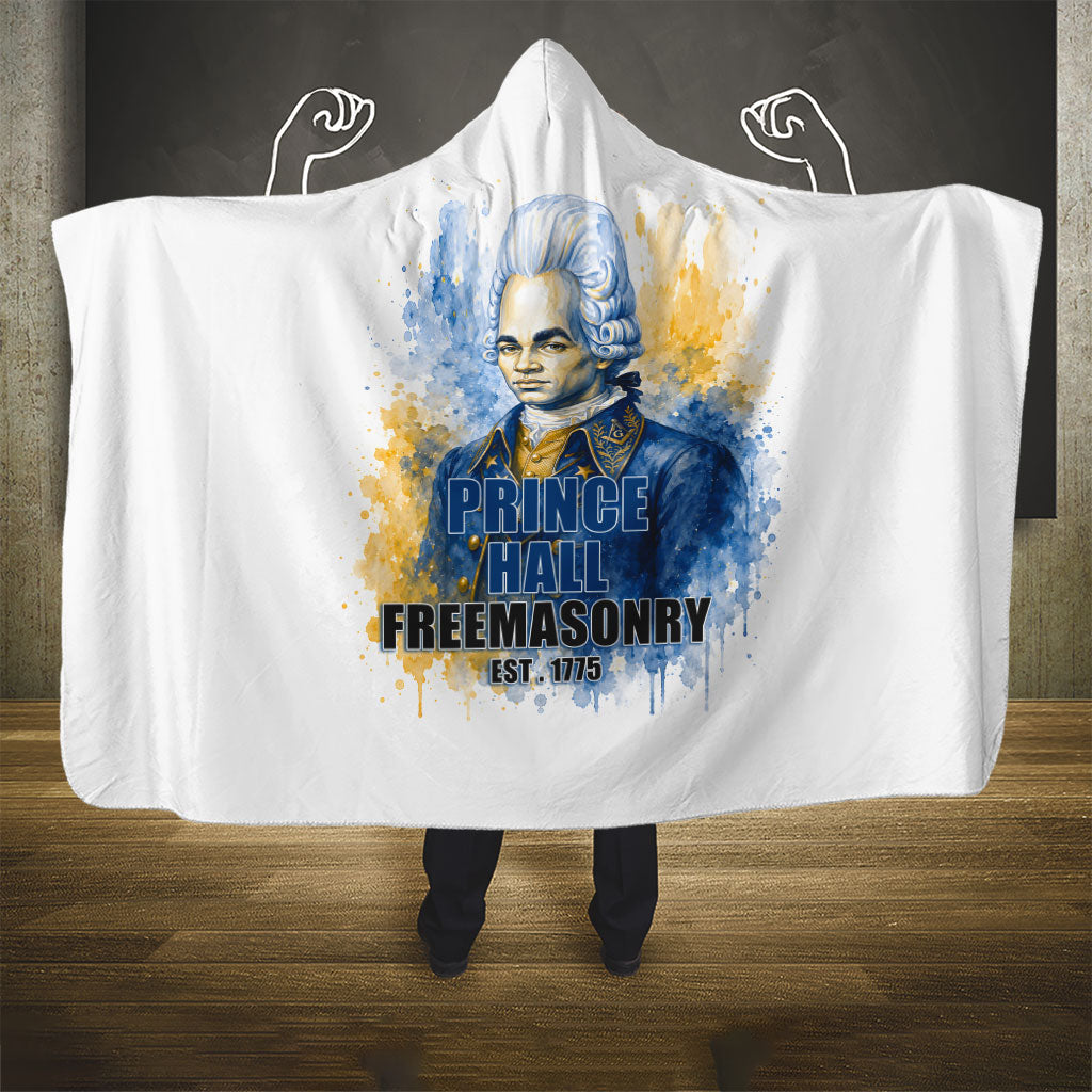 Prince Hall Freemasonry Hooded Blanket Square And Compass Letter G Watercolor Portrait Art