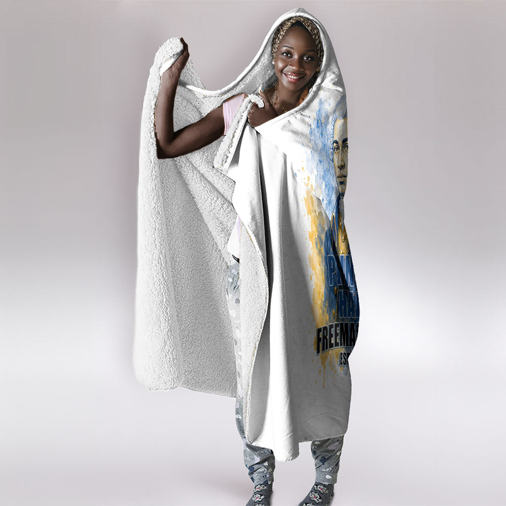 Prince Hall Freemasonry Hooded Blanket Square And Compass Letter G Watercolor Portrait Art