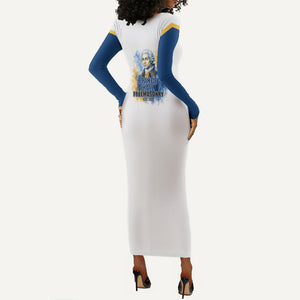 Prince Hall Freemasonry Long Sleeve Bodycon Dress Square And Compass Letter G Watercolor Portrait Art