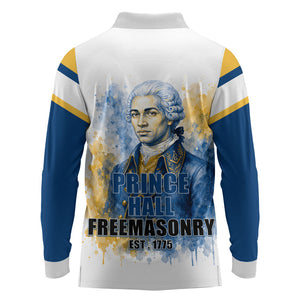 Prince Hall Freemasonry Long Sleeve Polo Shirt Square And Compass Letter G Watercolor Portrait Art