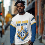 Prince Hall Freemasonry Long Sleeve Shirt Square And Compass Letter G Watercolor Portrait Art