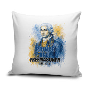 Prince Hall Freemasonry Pillow Cover Square And Compass Letter G Watercolor Portrait Art