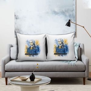 Prince Hall Freemasonry Pillow Cover Square And Compass Letter G Watercolor Portrait Art