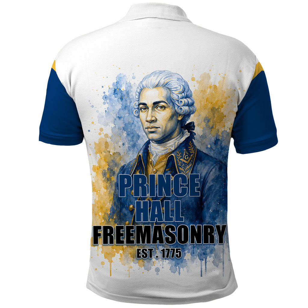 Prince Hall Freemasonry Polo Shirt Square And Compass Letter G Watercolor Portrait Art