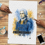 Prince Hall Freemasonry Puzzle Square And Compass Letter G Watercolor Portrait Art