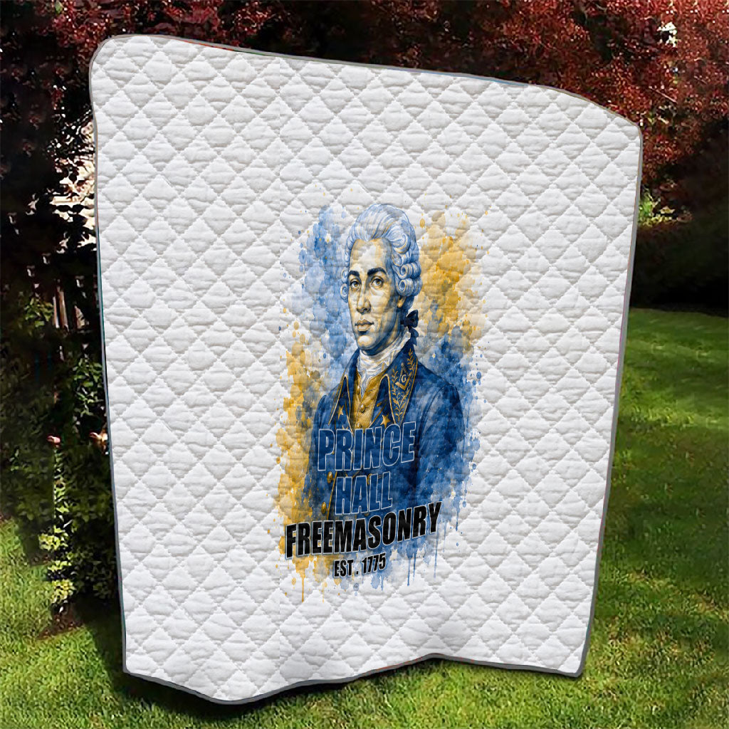 Prince Hall Freemasonry Quilt Square And Compass Letter G Watercolor Portrait Art