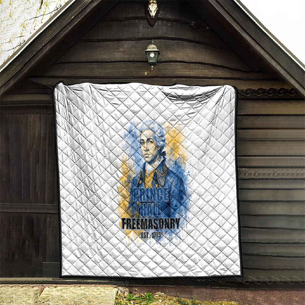 Prince Hall Freemasonry Quilt Square And Compass Letter G Watercolor Portrait Art