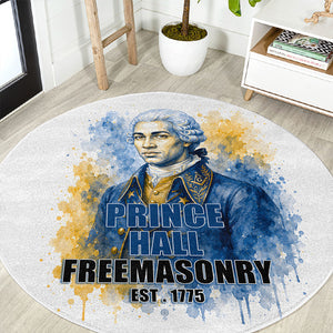 Prince Hall Freemasonry Round Carpet Square And Compass Letter G Watercolor Portrait Art